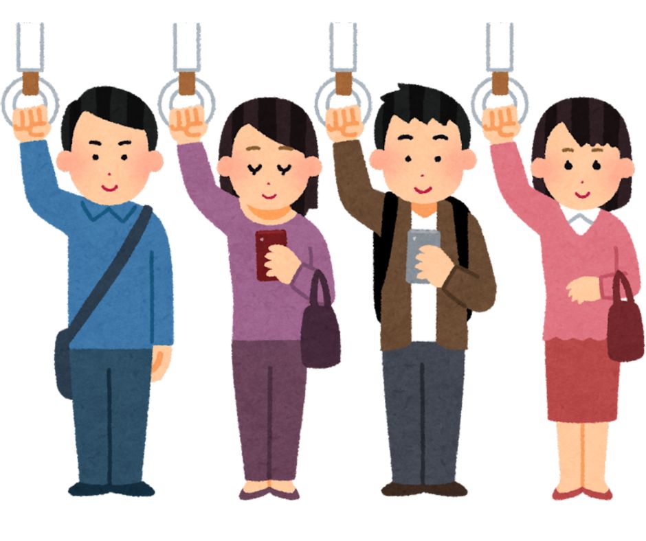 電車に乗る人達