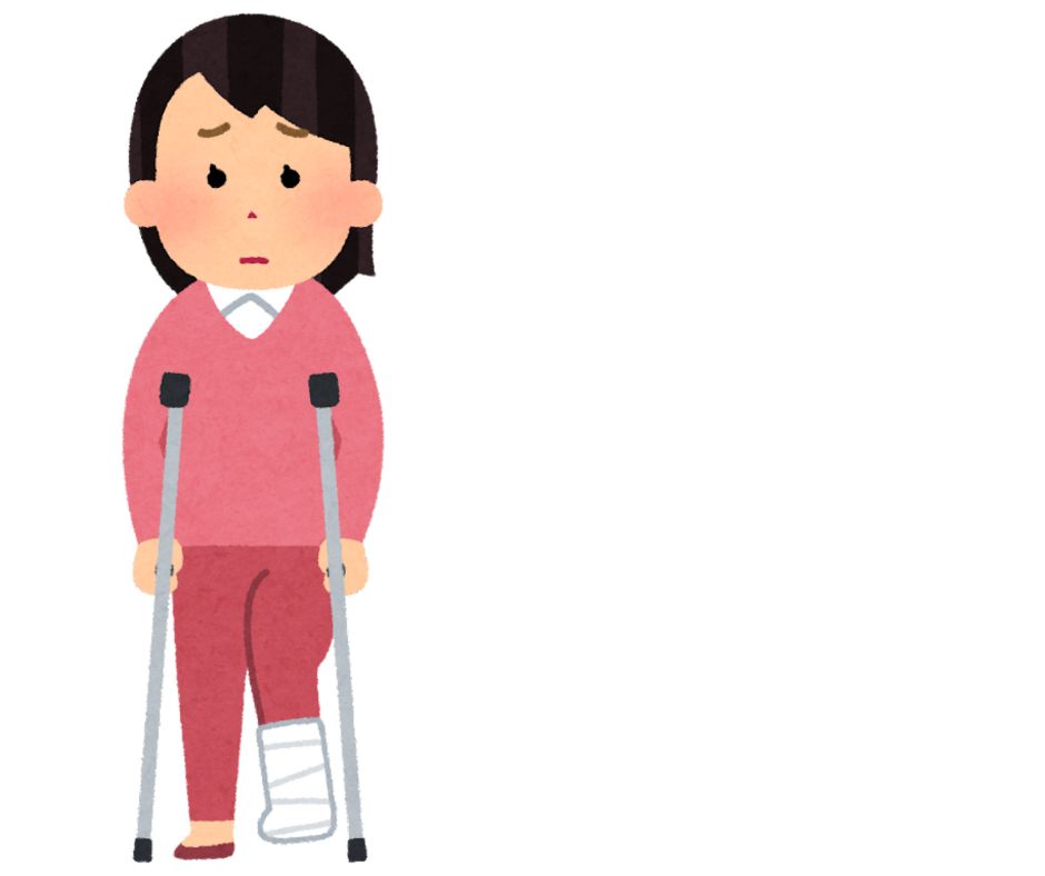 杖をつく人