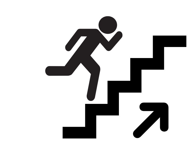 階段を上る人