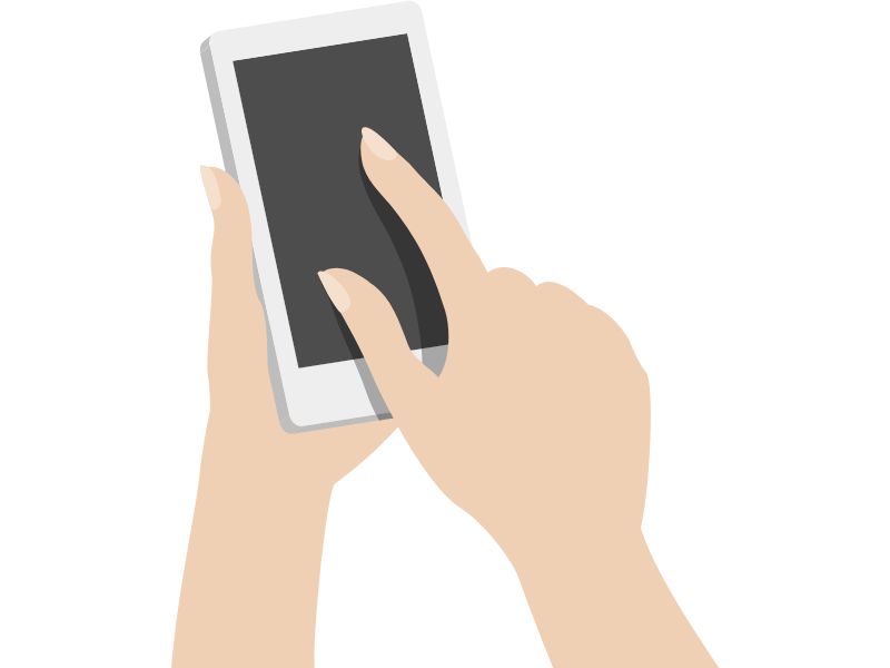 スマホの画面をタッチ