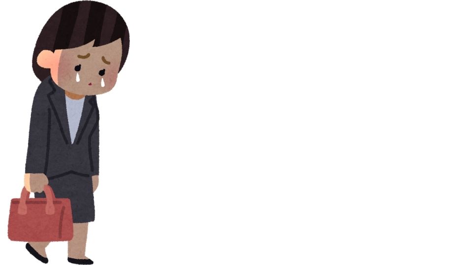 泣きながら歩く人
