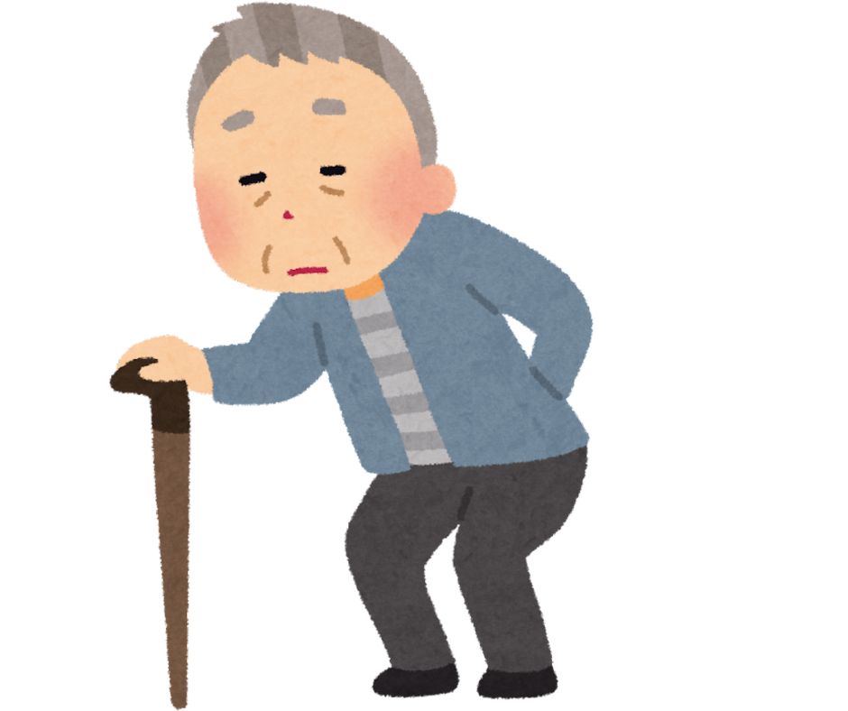 杖をつくおじいさん