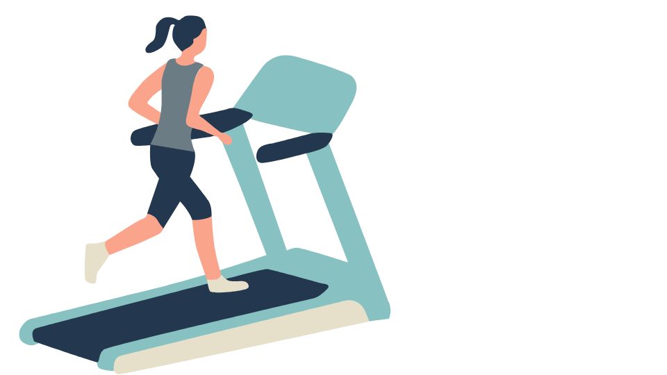 ランニングマシンで走る人